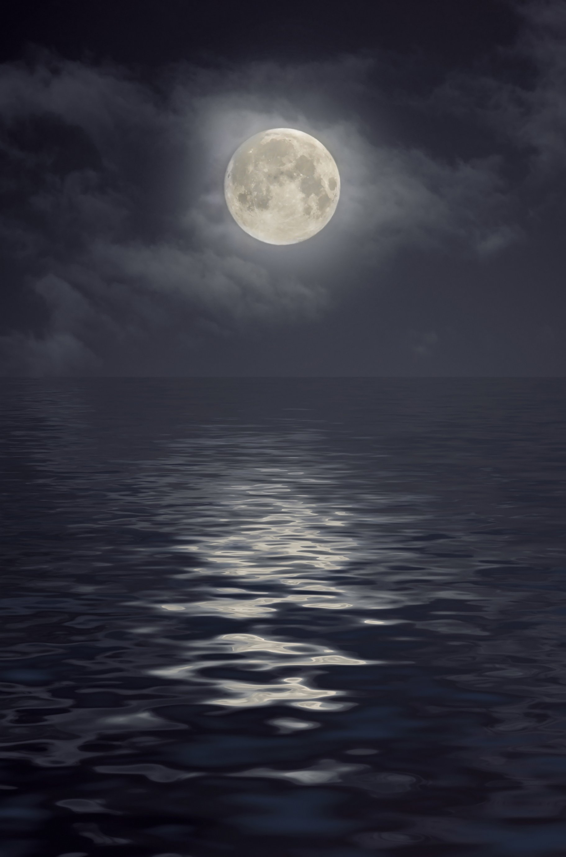 Moon under ocean